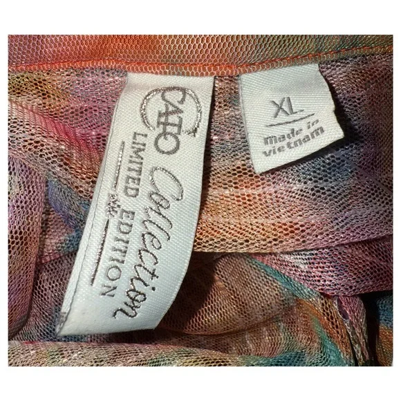 Cato Collection - Limited Edition - Rainbow Floral Sequined Shirt - Size XL - Picture 7 of 10